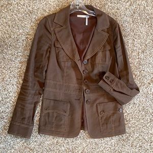 Classiques linen blazer w contrast stitching